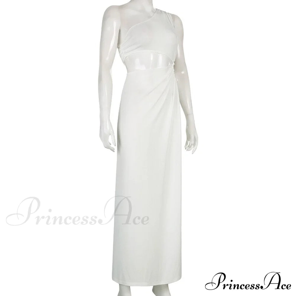 White Shoulder Parties - Women For Split Gown One And Full-Length Warm-Season Elegant Long Beachwear