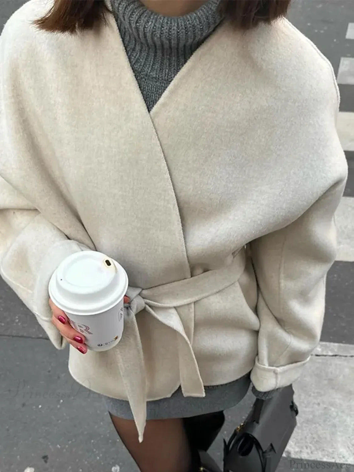 White Woolen Short Coat