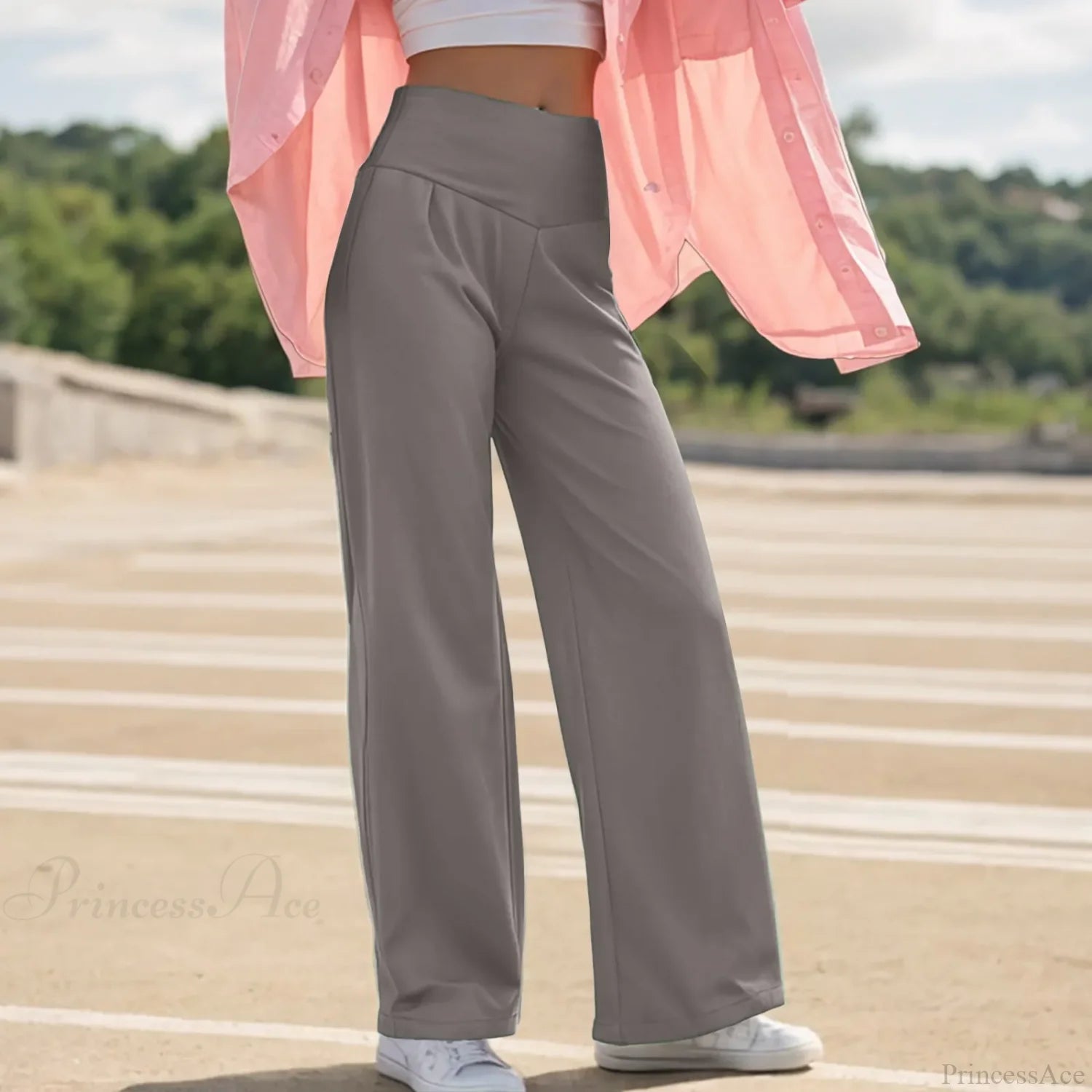 Wide Leg Yoga Pants Khaki / S