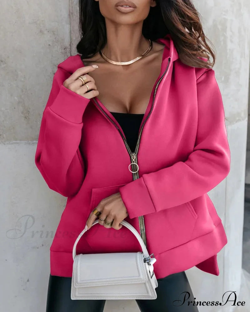 Loose casual coat with pocket Fuchsia 2023 F/W 23BF clothes jackets & coats Tops/Blouses