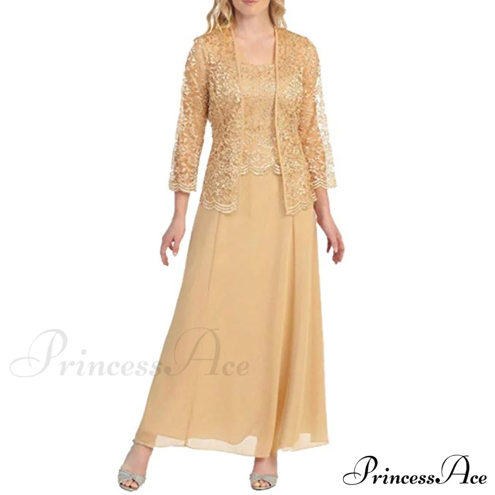 Women Plus Size Long Sleeve Lace Party Dress Solid Color Elegant Maxi Mini Dresses S / Wine 连衣裙