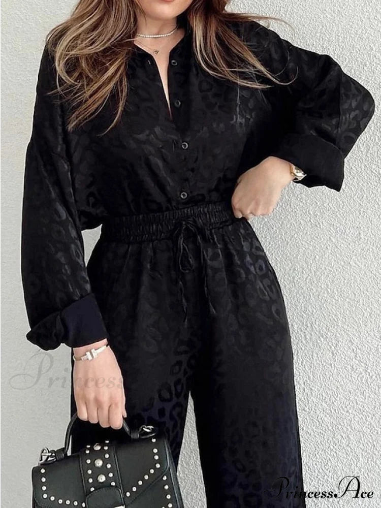 Women’s - Casual Spring Arm Design & In Fit Leopard Daily Long Fashion Red Blouse White Regular