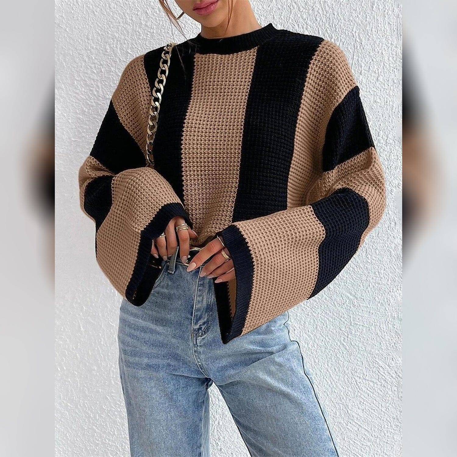 Patchwork Striped Women’s Sweater