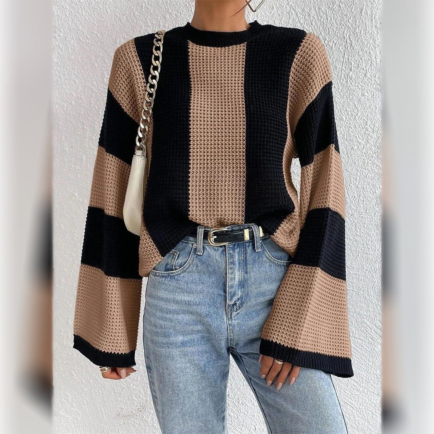 Patchwork Striped Women’s Sweater