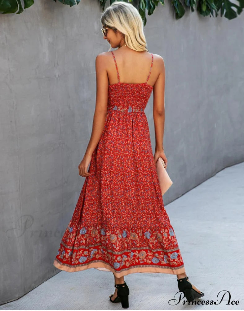 Women’s Summer V-Neck Holiday Beach Dress S / Black Dresses