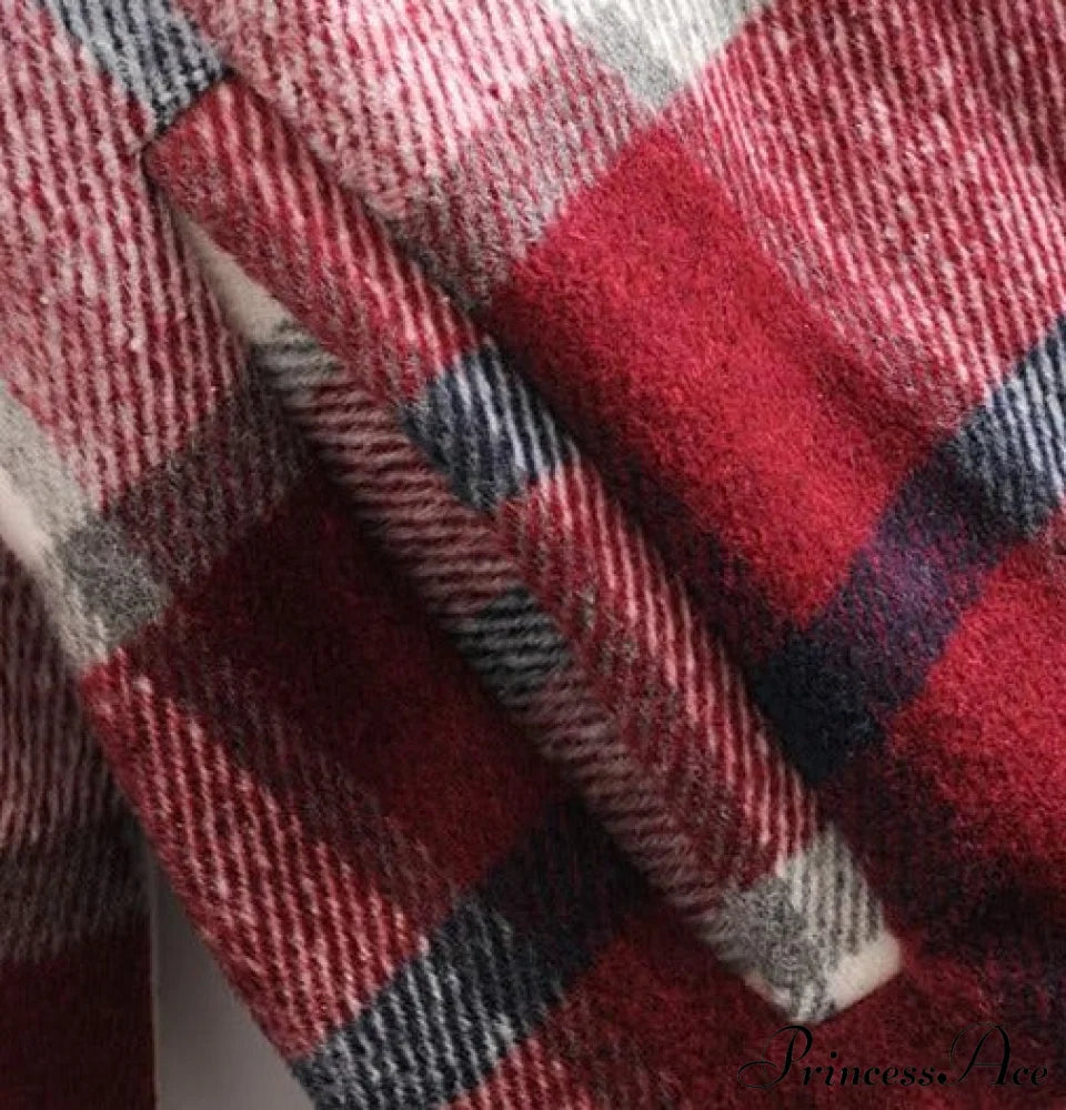 Wool Plaid Shirt Tops & Blouses