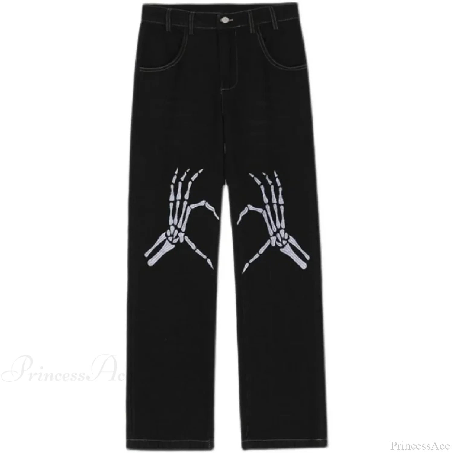 Y2K Black Embroidered Jeans Pants