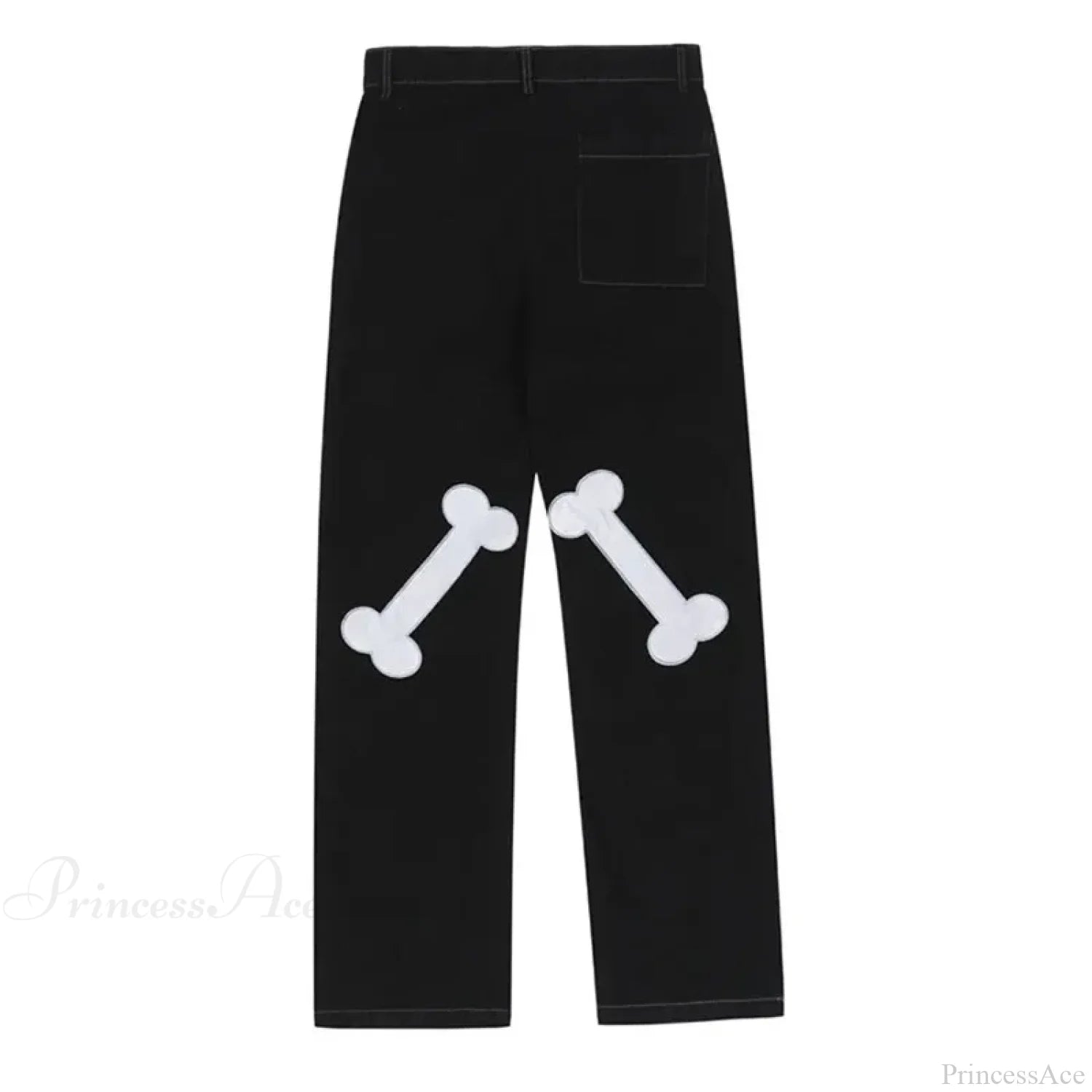 Y2K Black Embroidered Jeans Pants