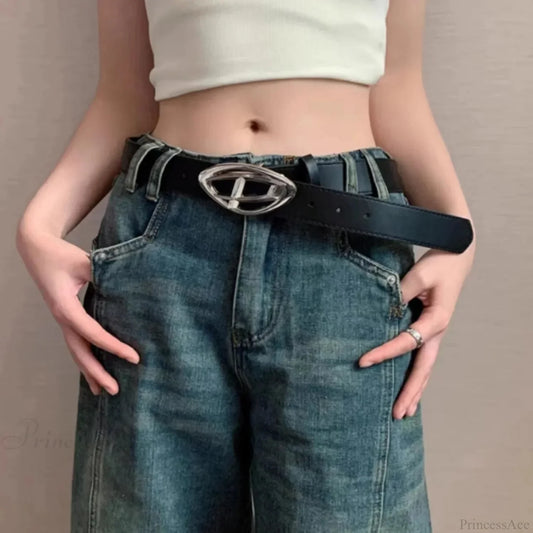 Y2K Gothic Basic Informal Moon Star Belt Black / 103cm