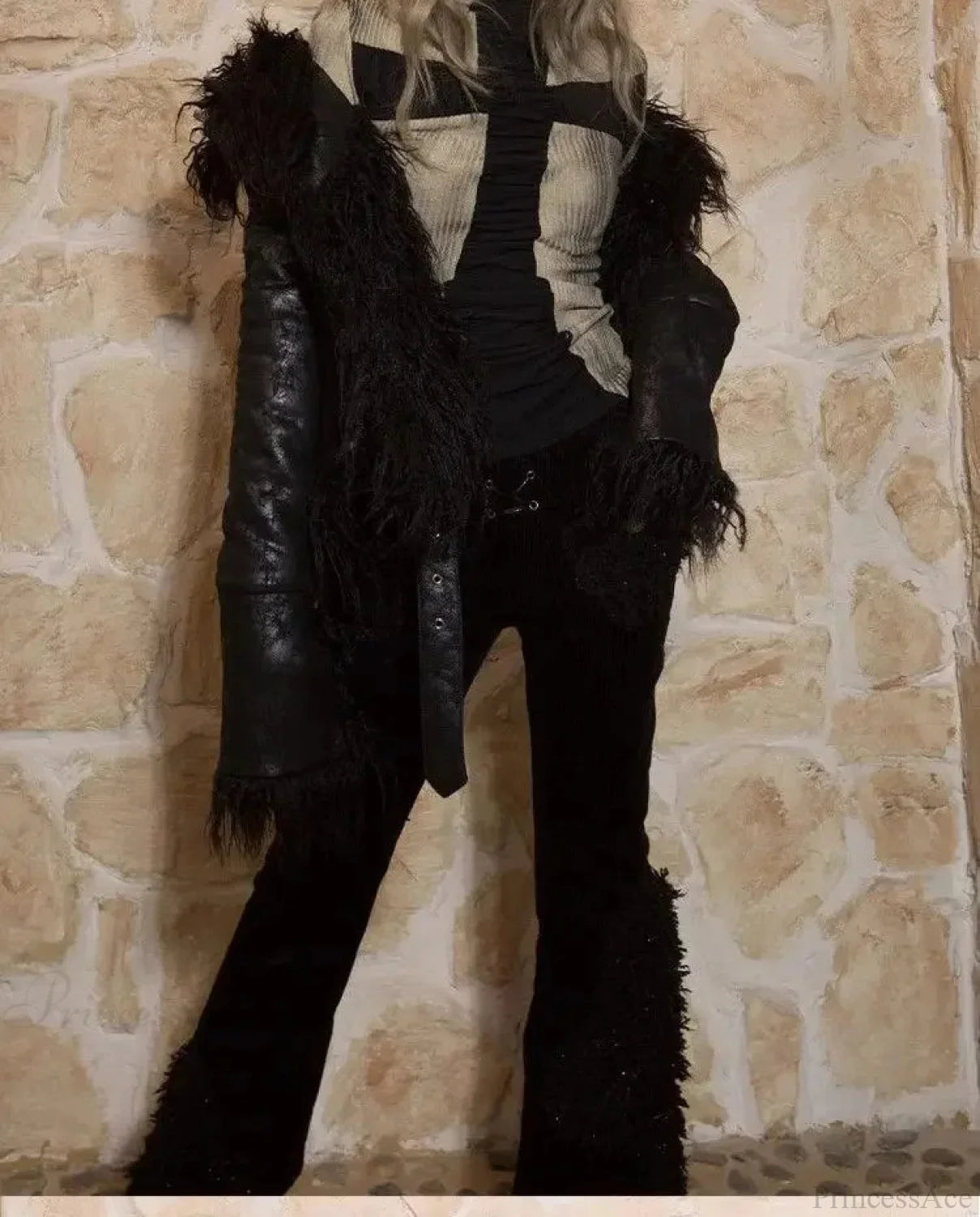 Y2K Gothic Cross Patchwork Knit Sweater