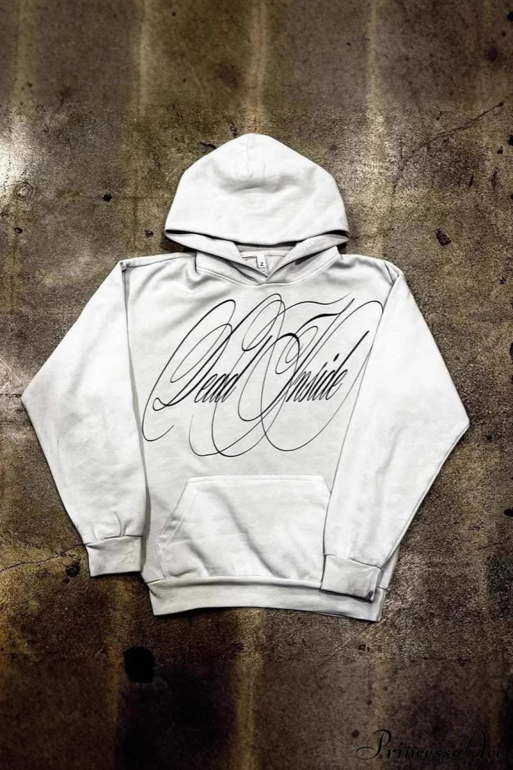 Y2K Gothic Street Vintage Print Hoodie White / S