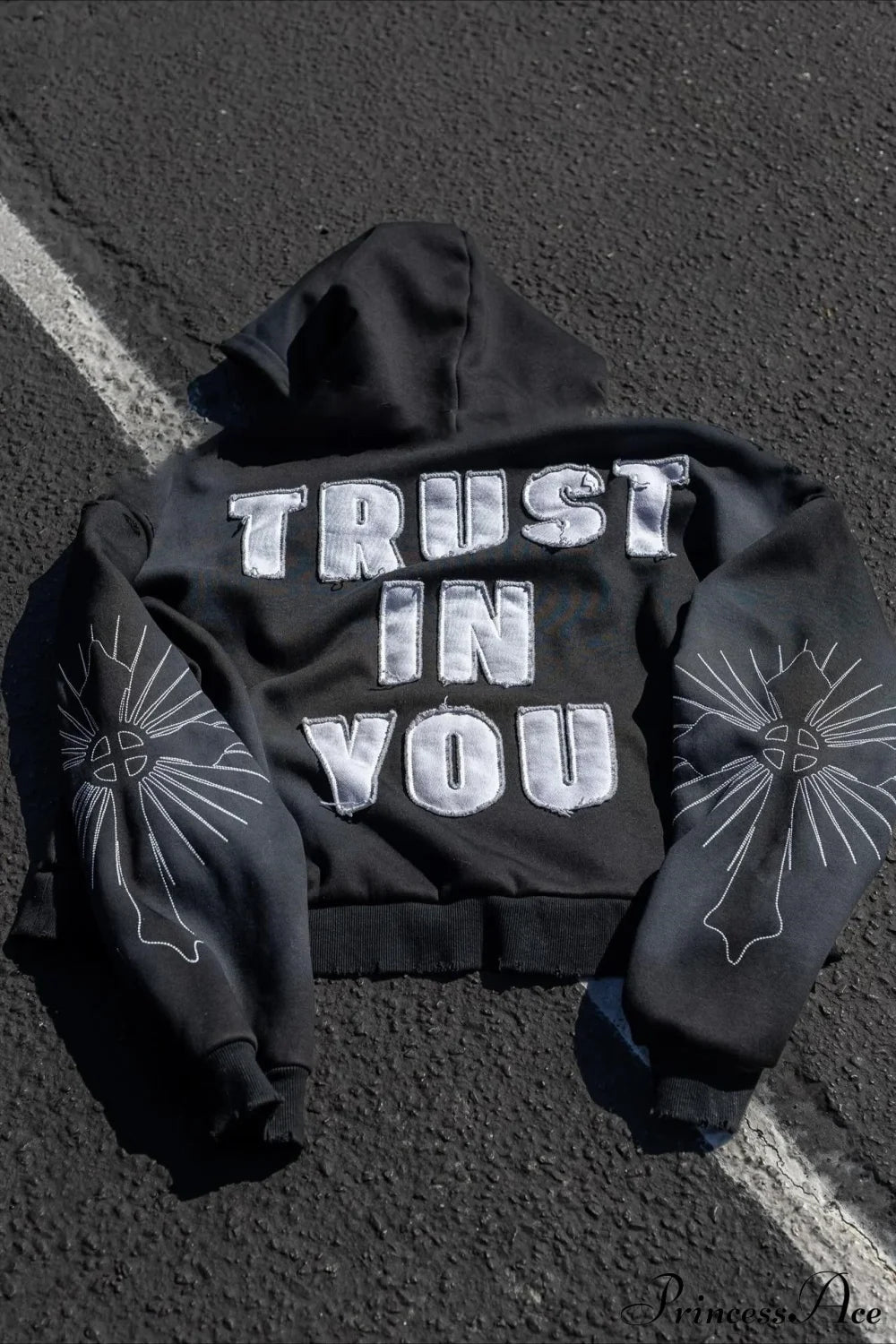 Y2K Long Sleeve Street Applique Embroidered Hoodie