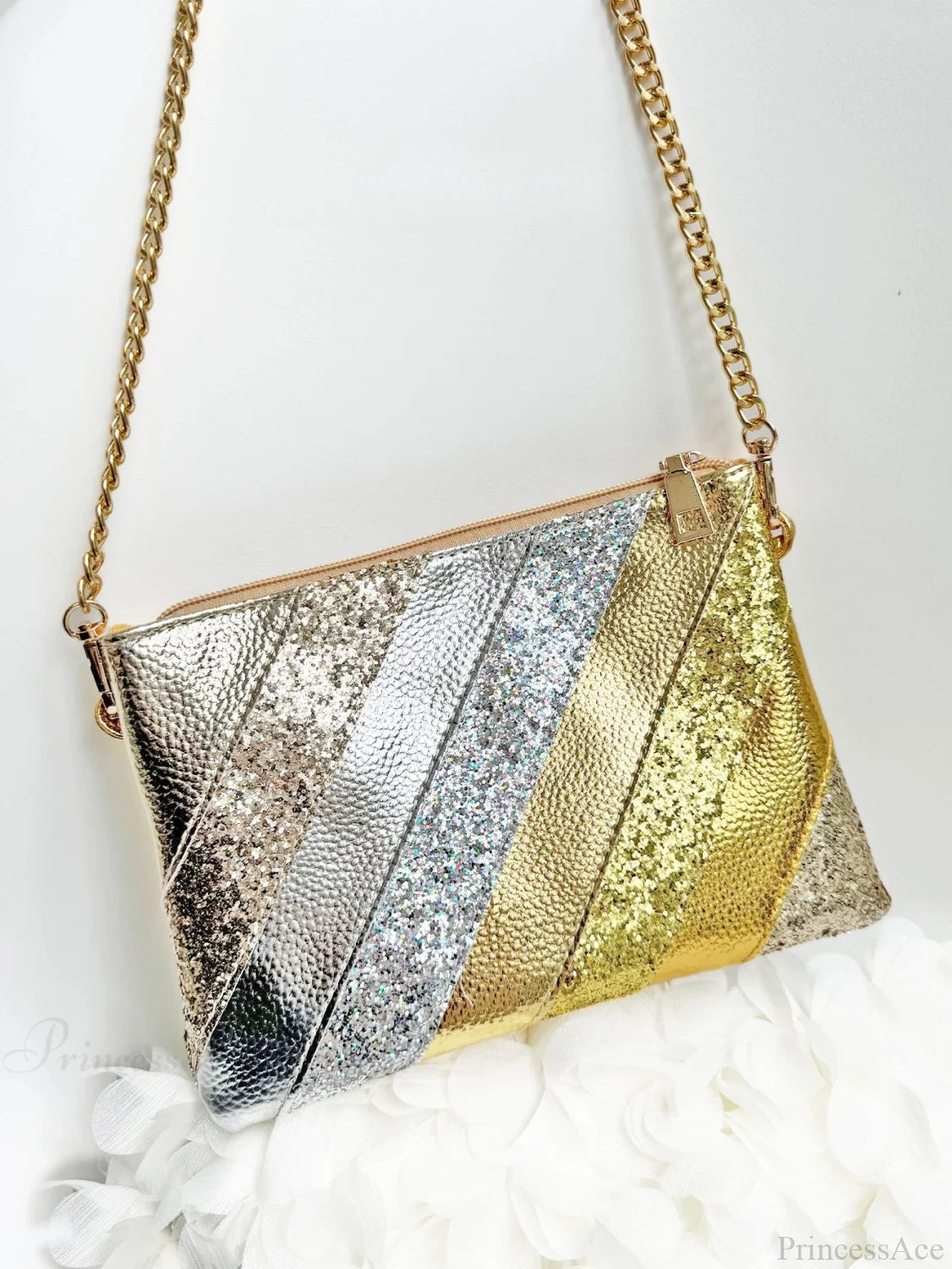 Y2K Metallic PU Leather Patchwork Wristlet wristlet-250126