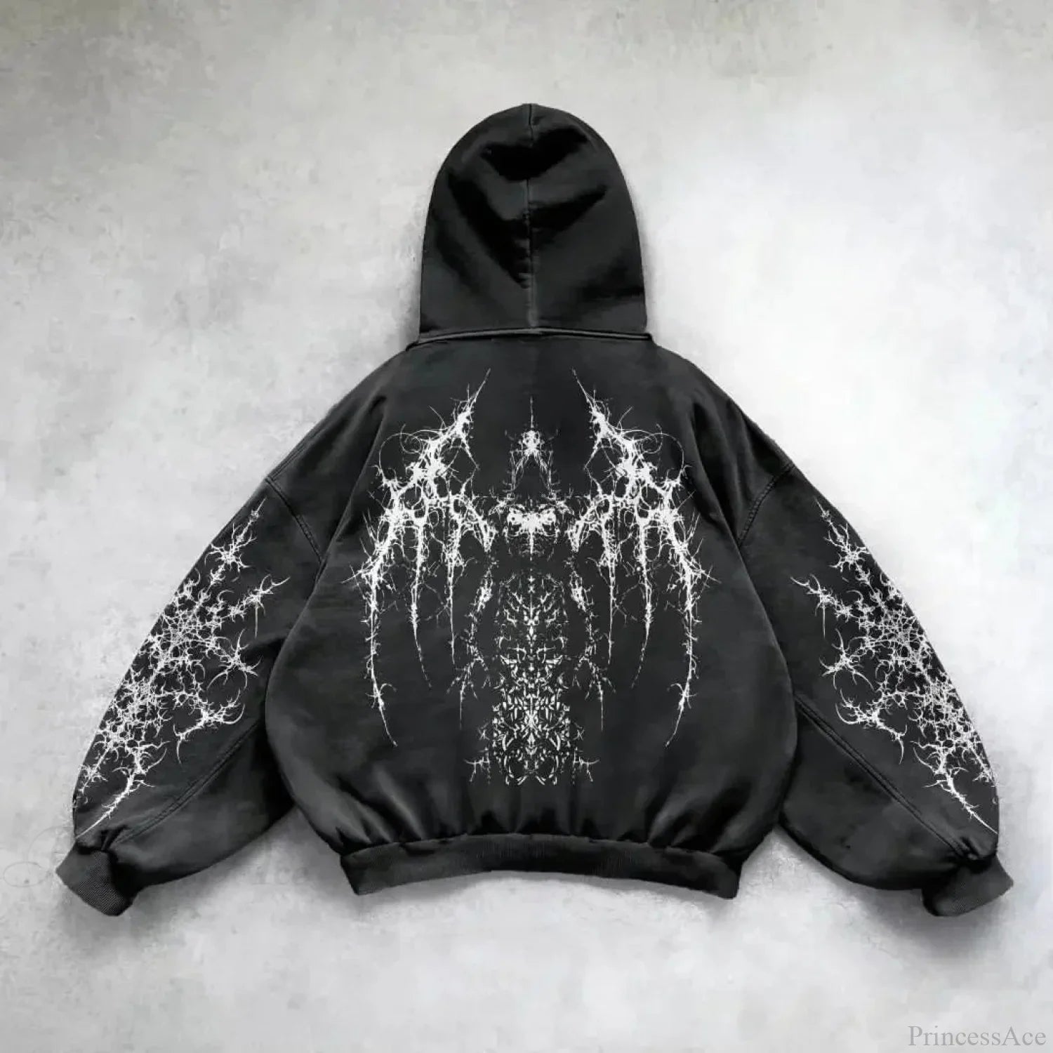 Y2K Mysterious Rap Urban Hoodie black2 / M