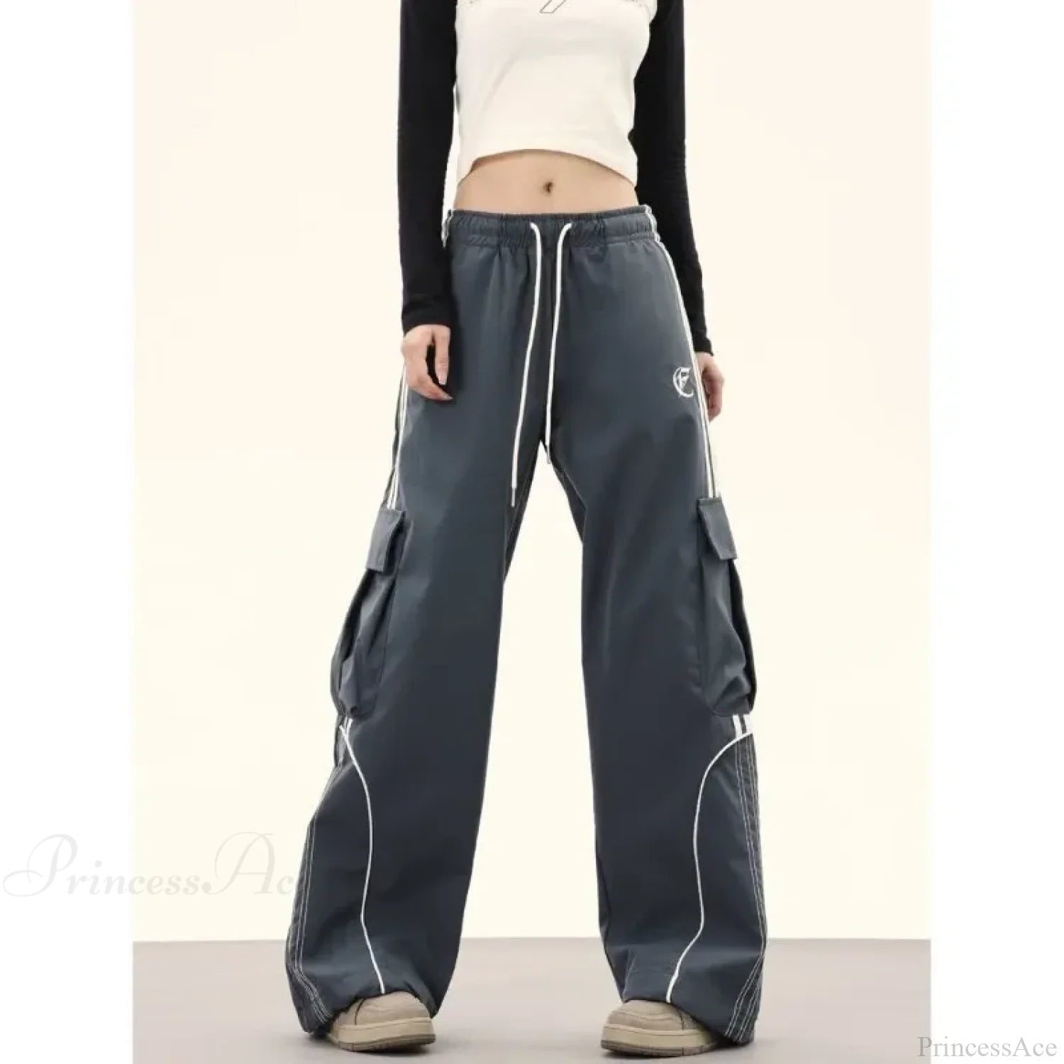 Y2K Oversized Cargo Pants Gray / M