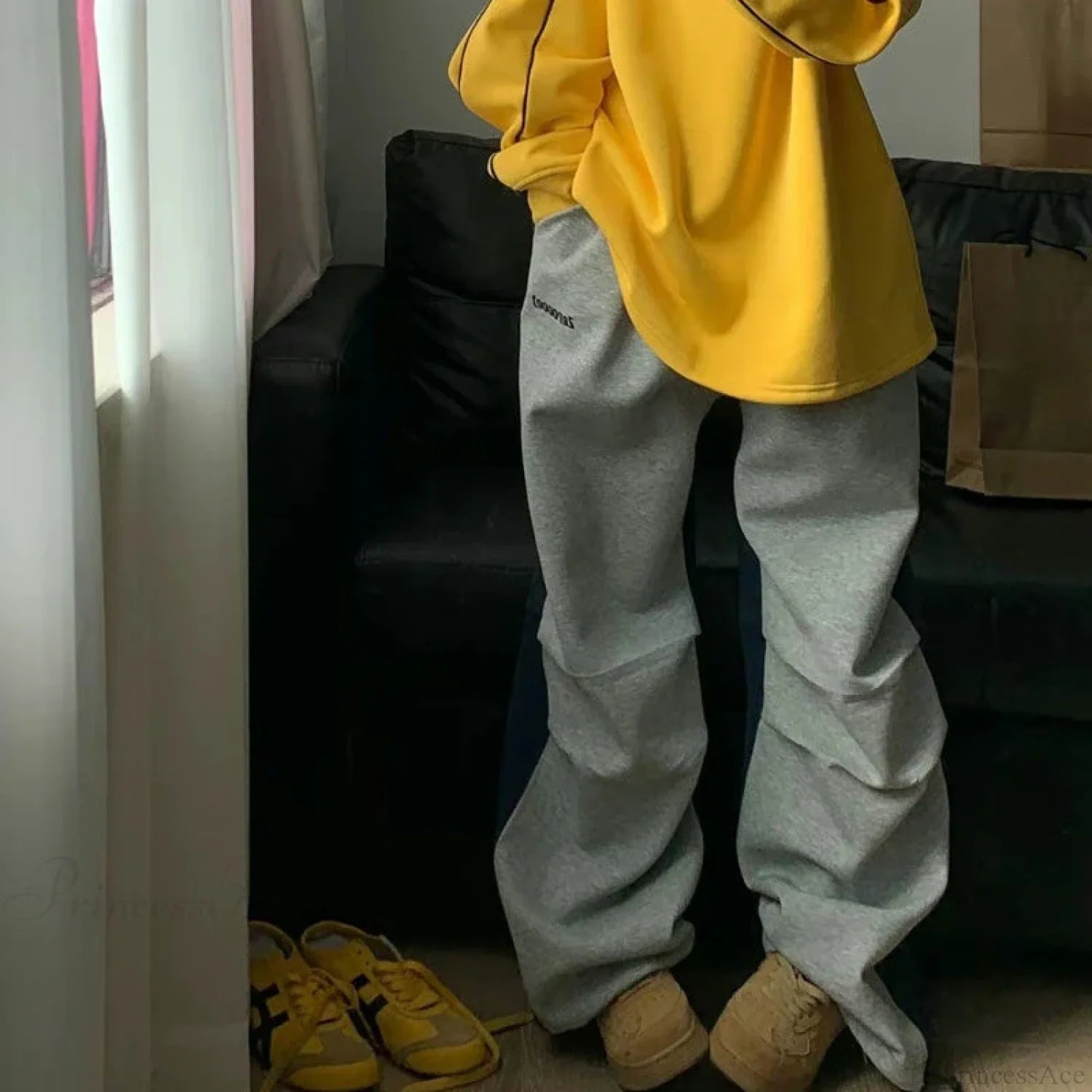 Y2K Patchwork Sweatpants Oversized Pants