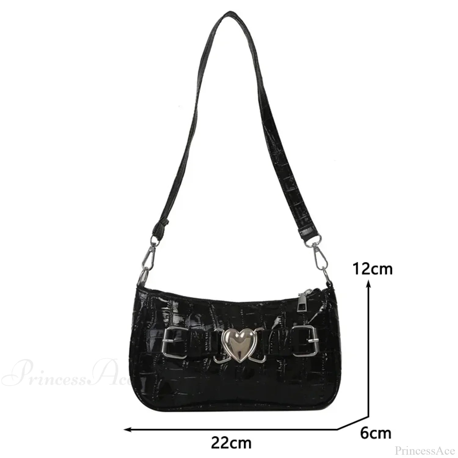 Y2K Peach Heart Leather Shoulder Bag shoulder-250126