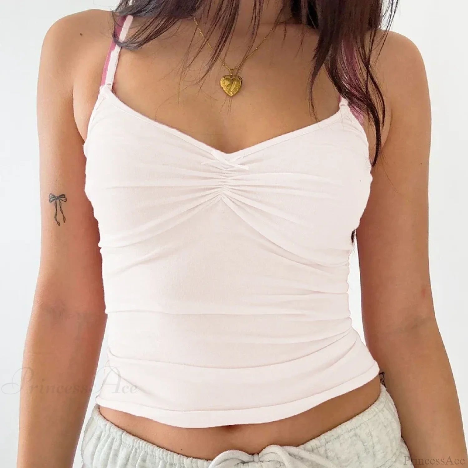 Y2K Ruched Bow Slim Fit Retro Backless Kawaii Fairy Coquette Crop Top WHITE / S croptop-250126