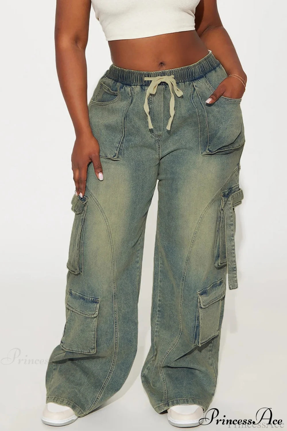Y2K Street Hip-Hop Denim Cargo Pants