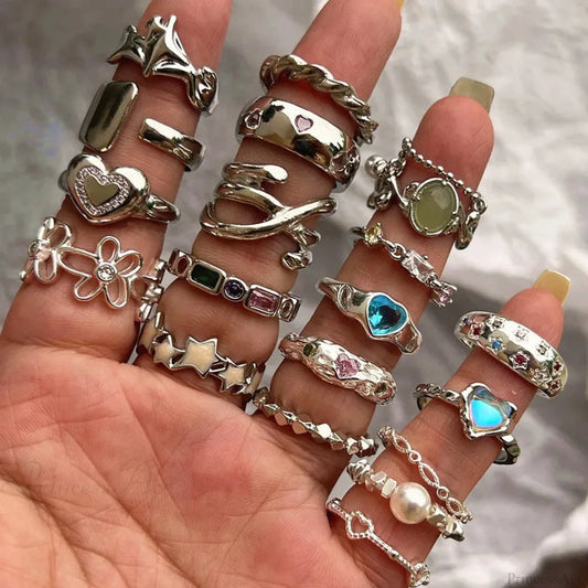 Y2K Transparent Heart Gothic Ring