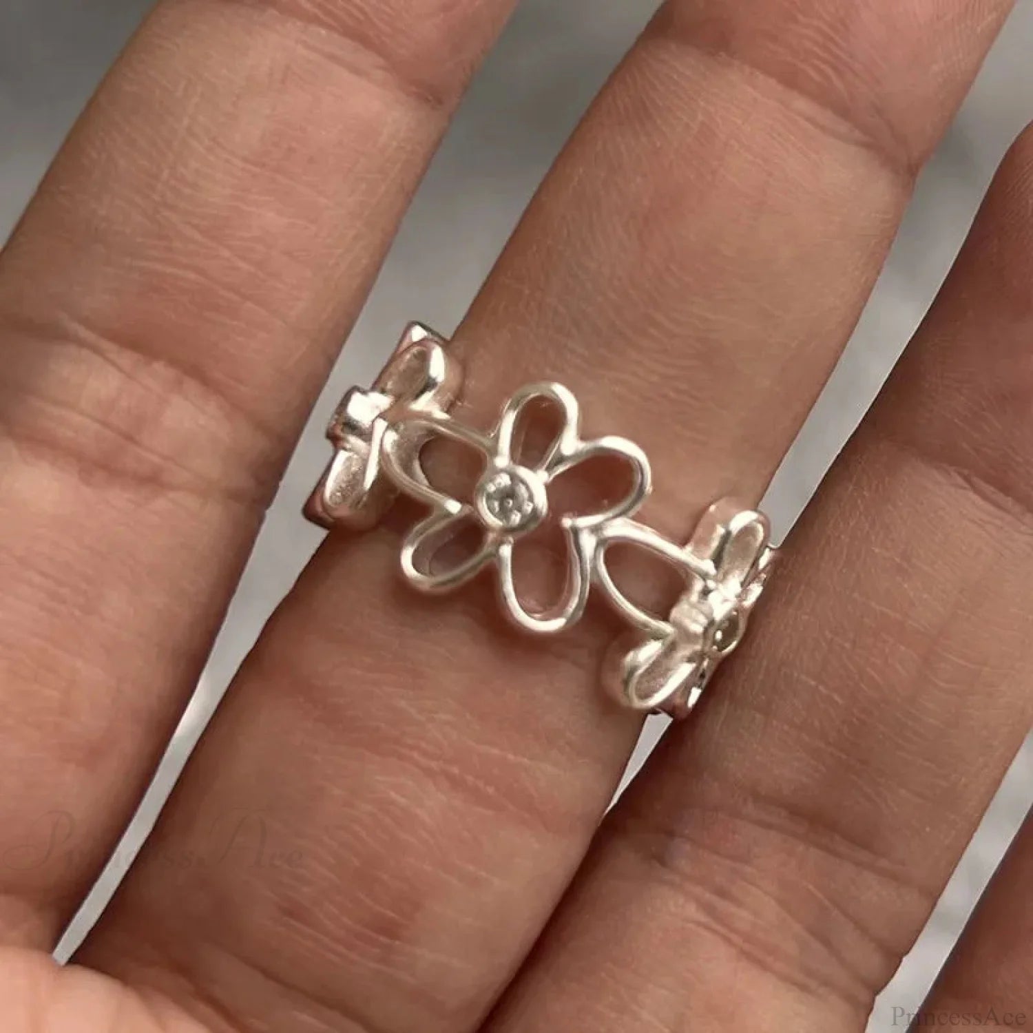 Y2K Transparent Heart Gothic Ring sliver1