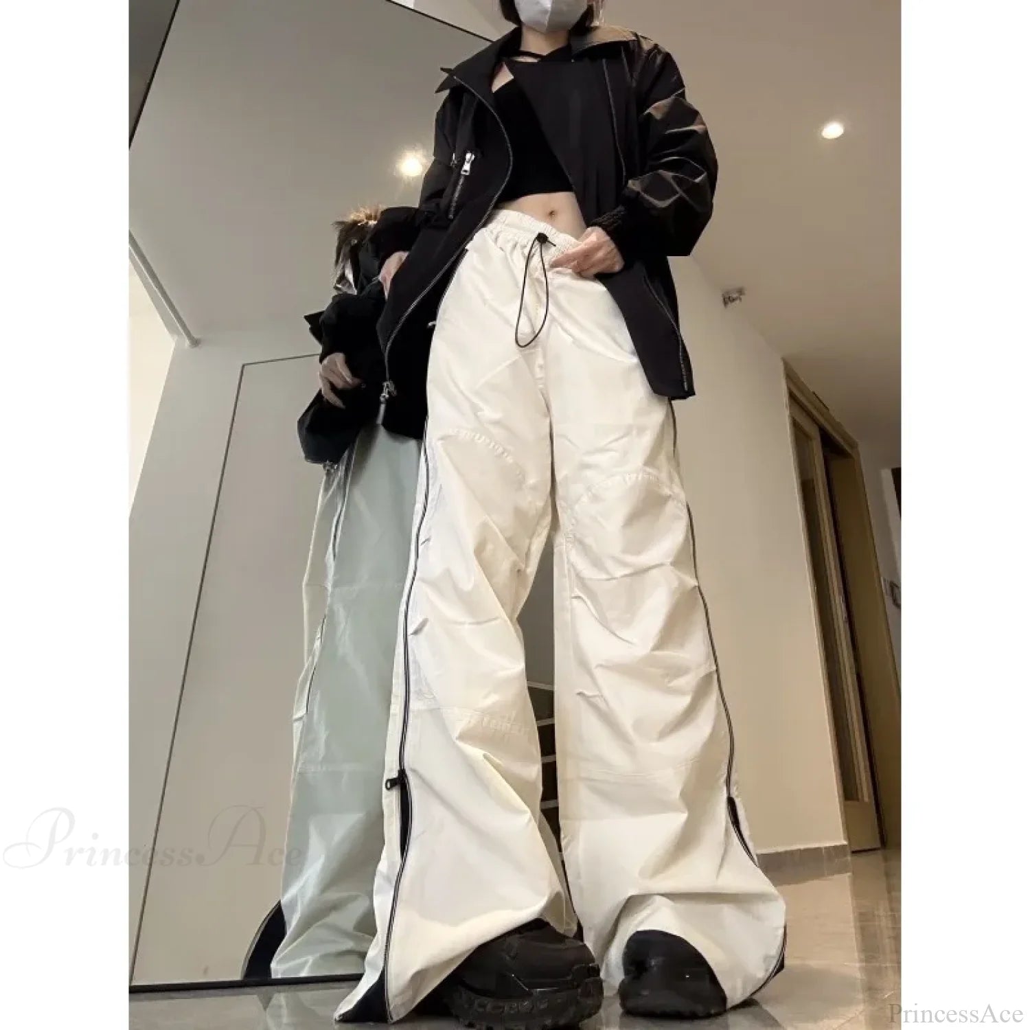 Y2K Wide Leg Cargo Sweatpants Pants