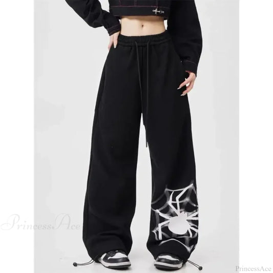 Y2K Women Sweatpants Pants Black / S