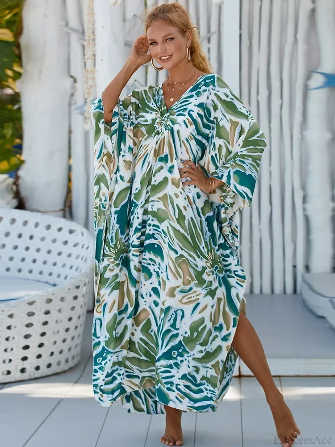 Zebra Stripes Long Dress Cover Up color20 / One Size