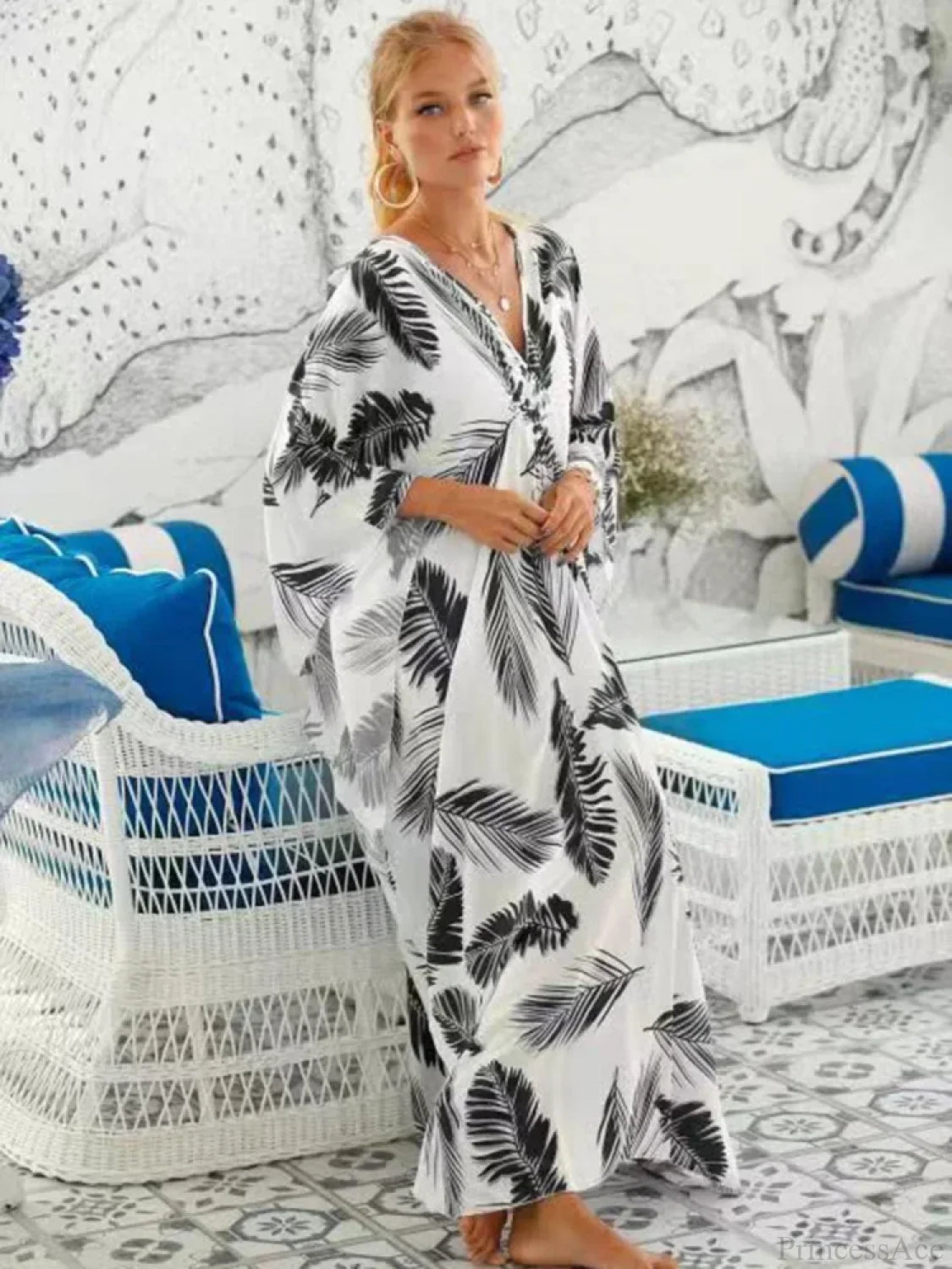 Zebra Stripes Long Dress Cover Up color21 / One Size