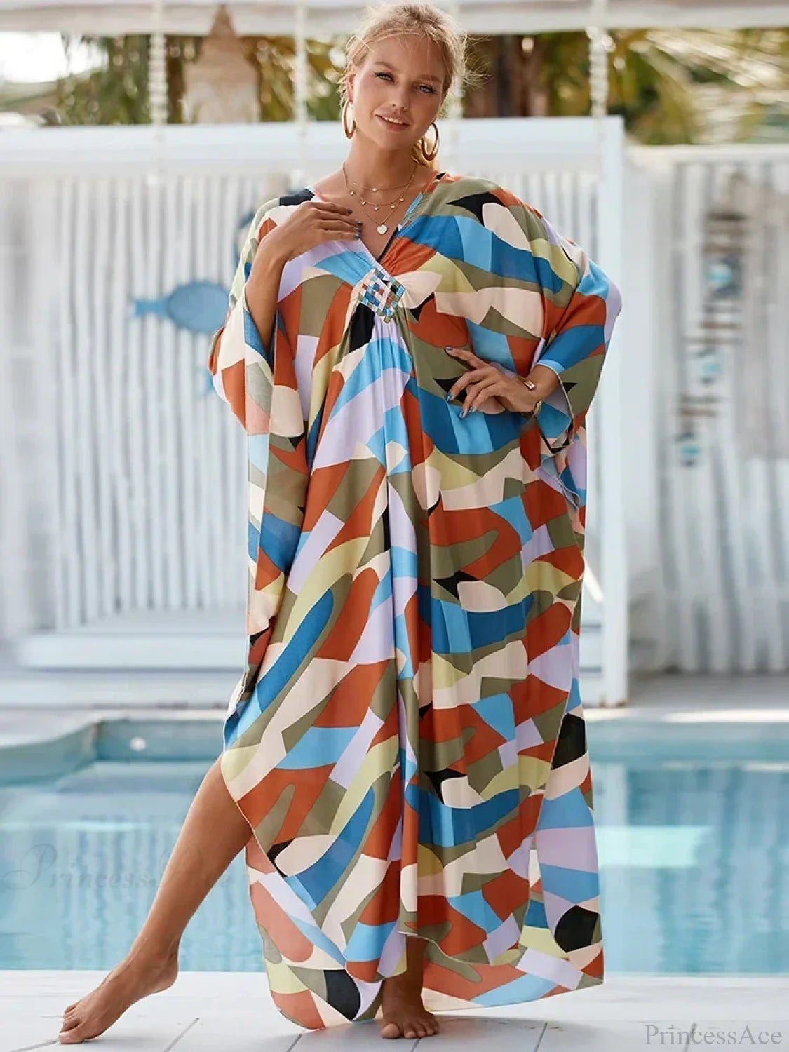 Zebra Stripes Long Dress Cover Up color26 / One Size