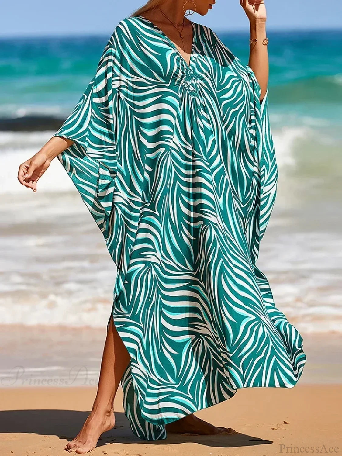 Zebra Stripes Long Dress Cover Up color8 / One Size