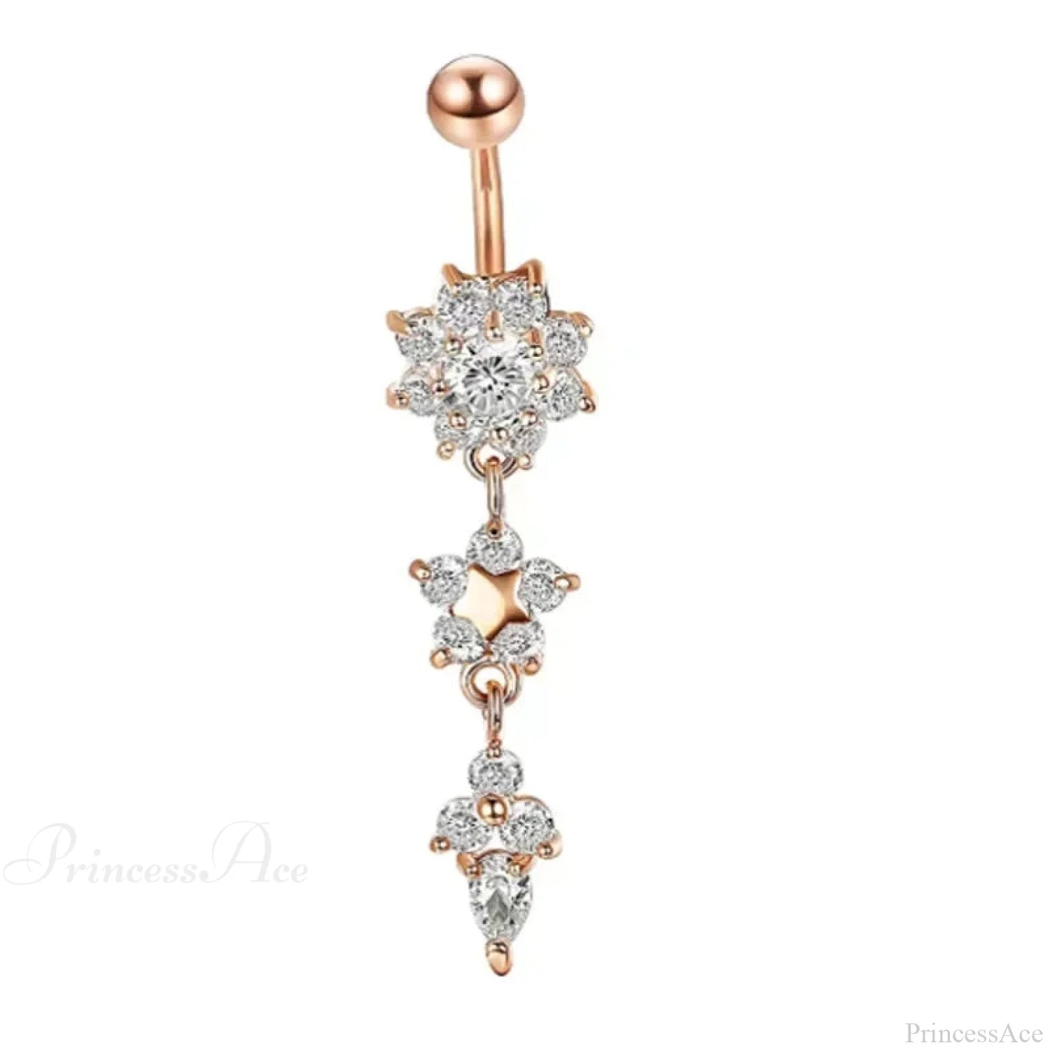 Zircon Bloom Dangle Gothic Belly Ring sliver03